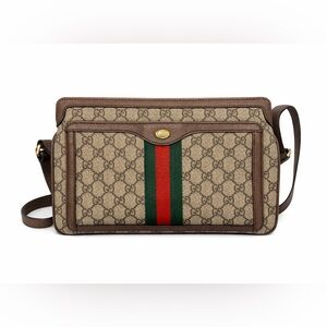 Gucci GG Supreme Web Stripe Crossbody Bag